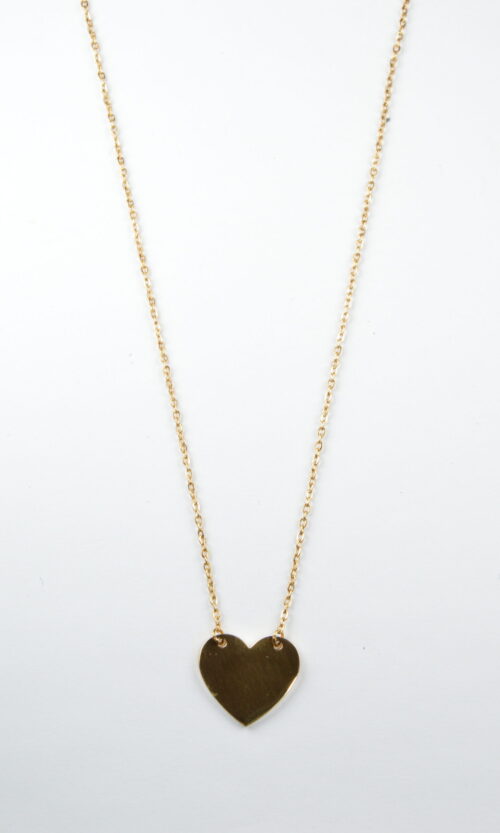 Collier fin doré avec médaillon cœur à graver