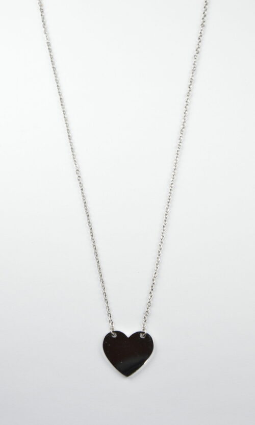 Collier fin argenté avec médaillon cœur à graver
