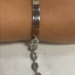 Gourmette graine de café acier