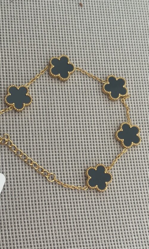 Bracelet trèfle noir