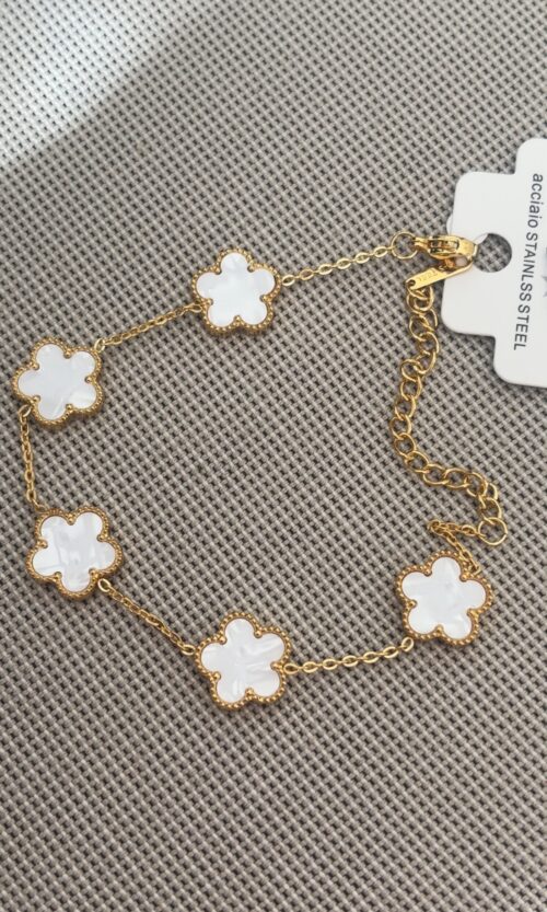 Bracelet trèfle blanc