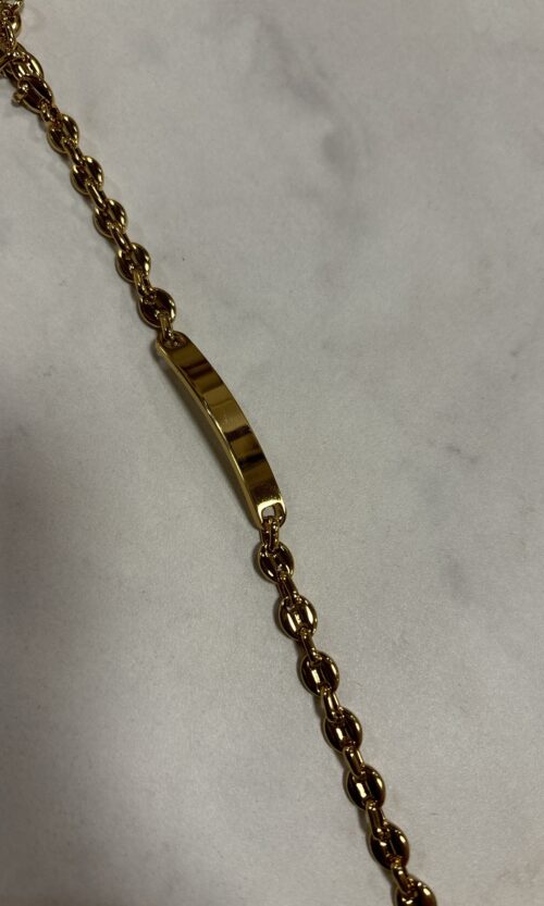 Gourmette graine de café gravure