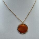 Collier Gravure Rond Strass