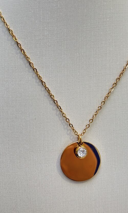 Collier Gravure Petit strass