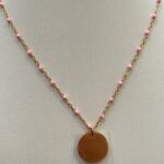 Collier Gravure Perle Rose